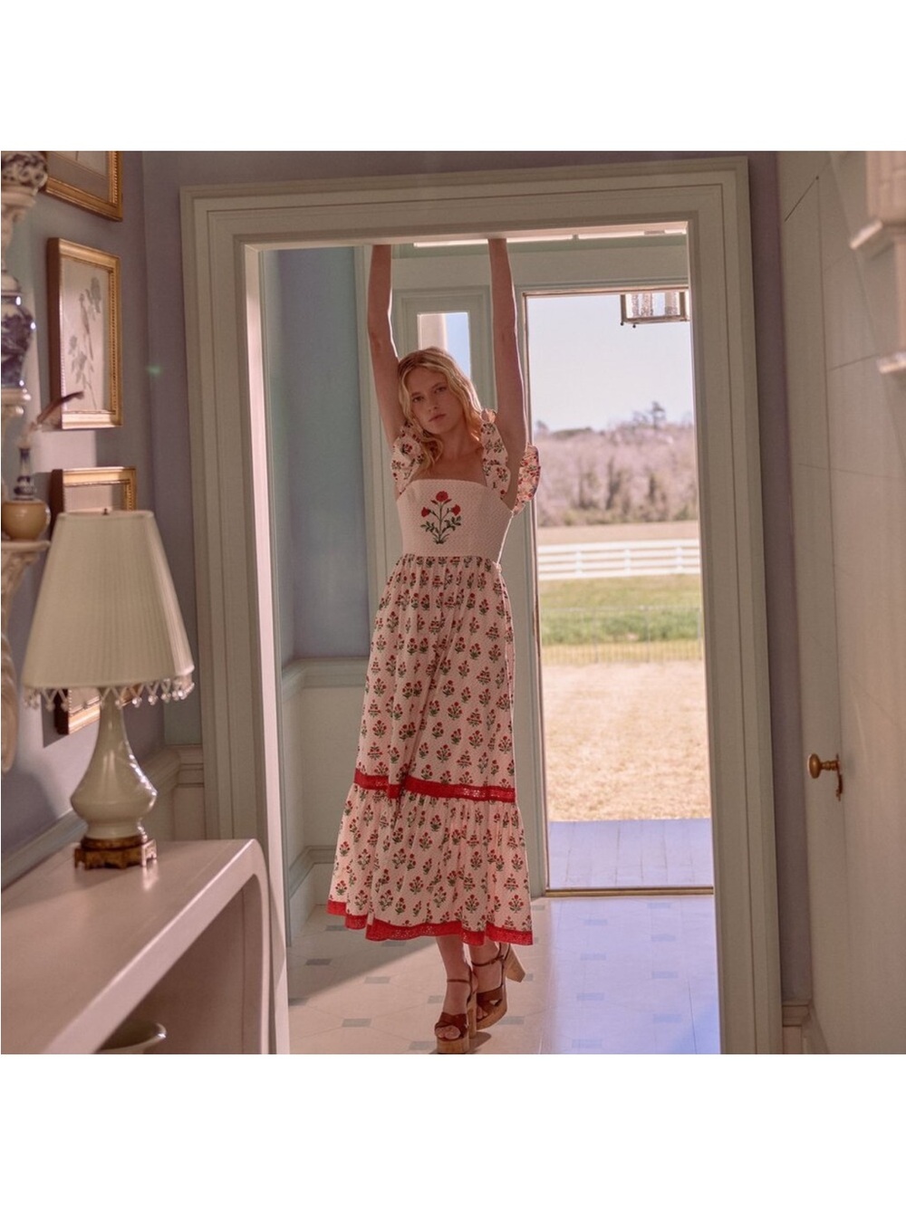 New Without Tags Hill House S Pippa Dress in Poppy Block Print - Picture 1 of 8